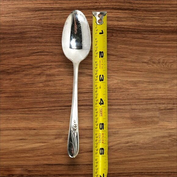 Vintage H&T MFG Co Meadow Flower 1940 Silver‑Plated Teaspoons Set of 12 Antique - Picture 6 of 6